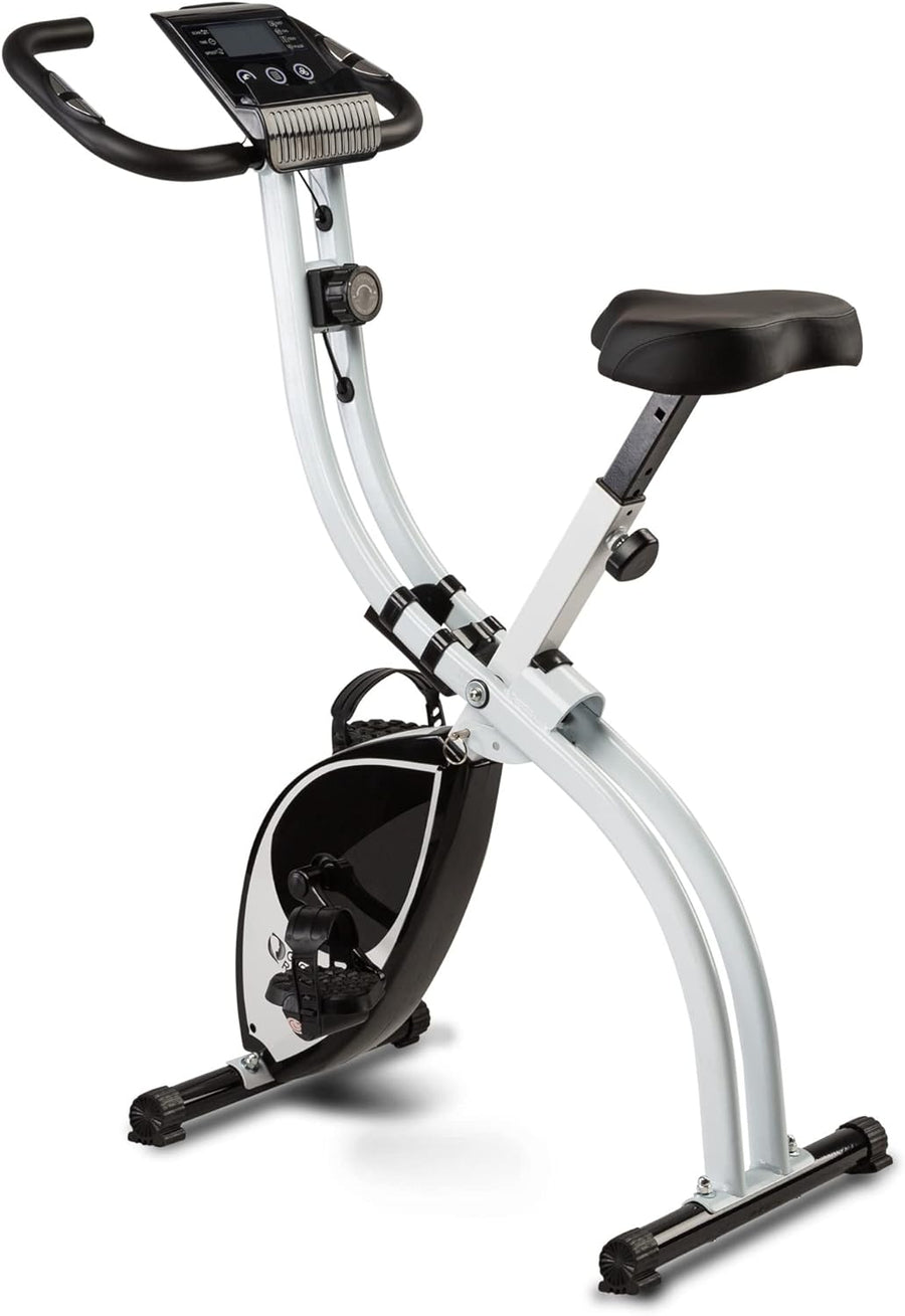Foldable Exercise Bike Indoor Cycling Cardio Trainer w/ LCD Monitor