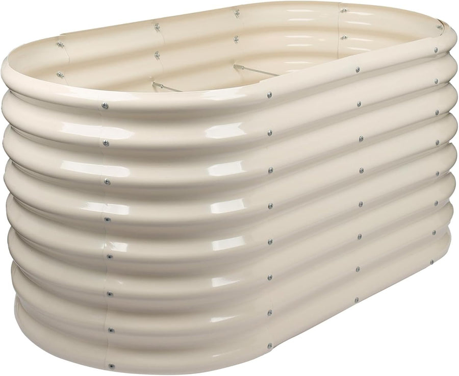 Tall Metal Raised Garden Bed 120x60x60cm Ivory Planter