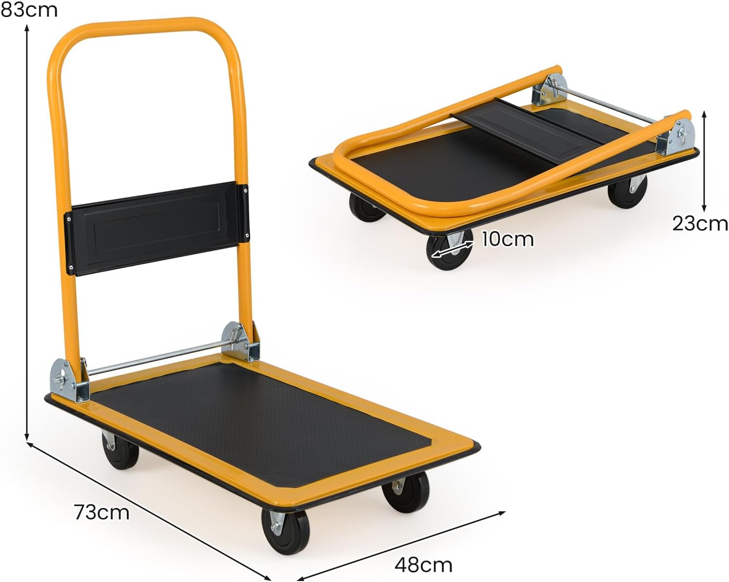 150KG Folding Platform Trolley Flatbed Push Cart Dolly
