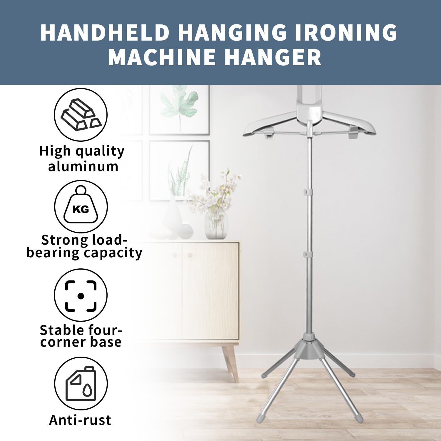 Clothes Steamer Stand Hanger Adjustable Steam Iron Rack Portable