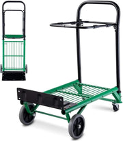 90KG Folding Hand Truck Trolley Adjustable Height 4 Wheel Cart