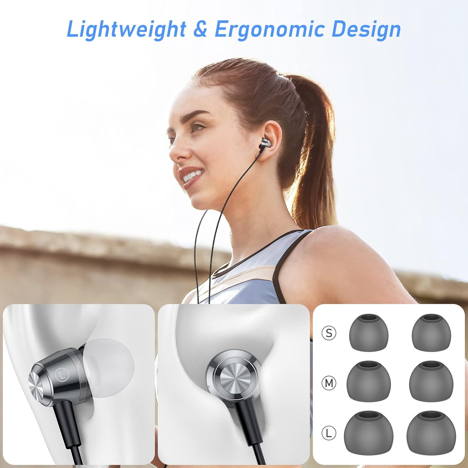 Wired In Ear Earphones With Mic 3.5mm Stereo Sound