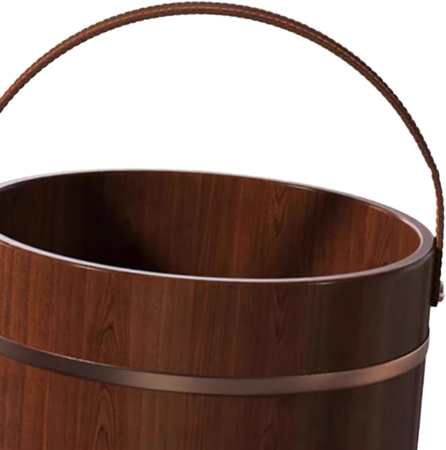 Wooden Foot Bath Tub Soak Basin Pedicure Spa Bucket Handle