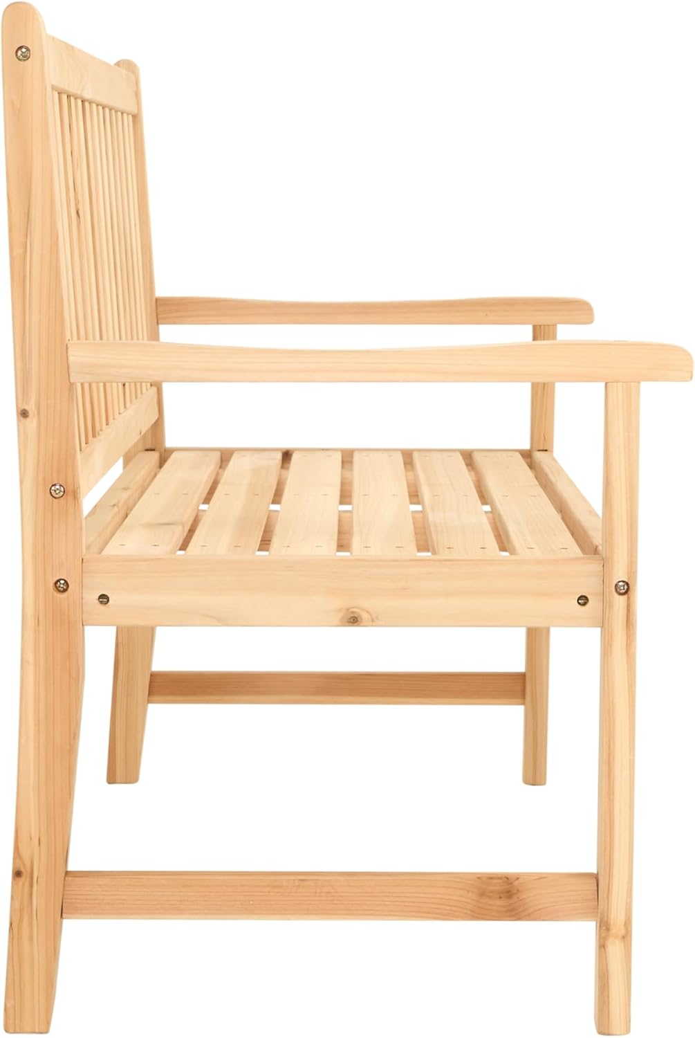 2 Seater Wooden Garden Bench Cedar Outdoor Patio Seat w/Armrests