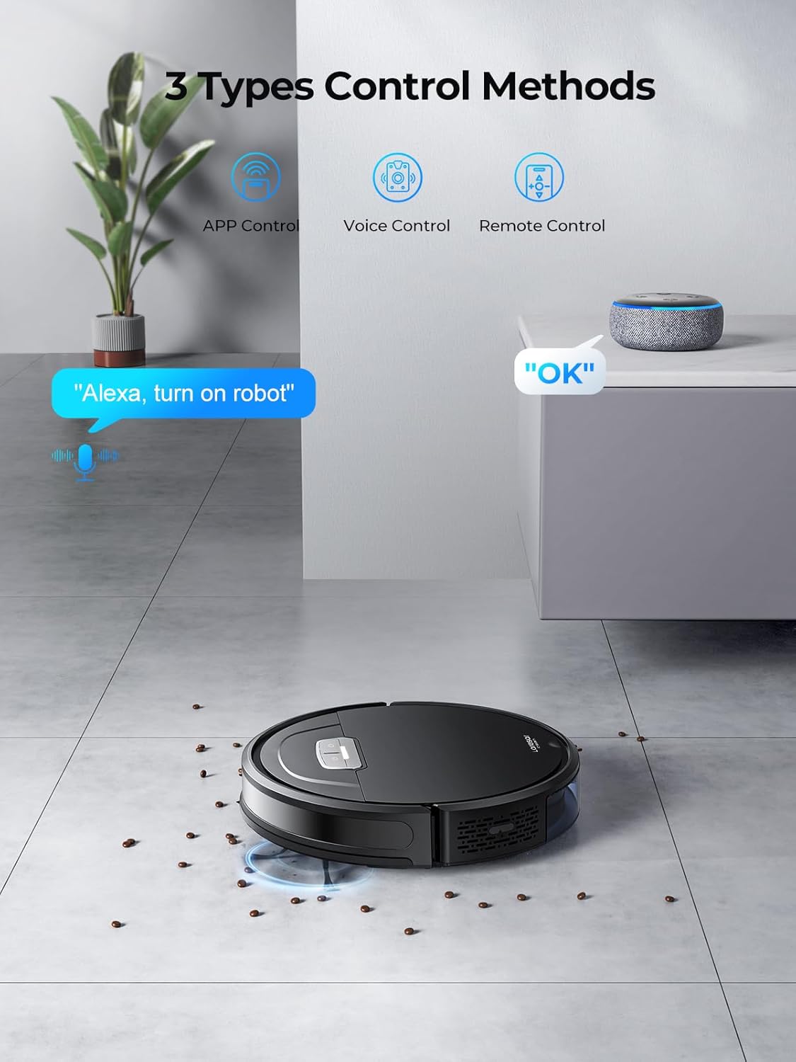 Robot Vacuum Mop 5000Pa Slim 180Min App Alexa Pet Hair