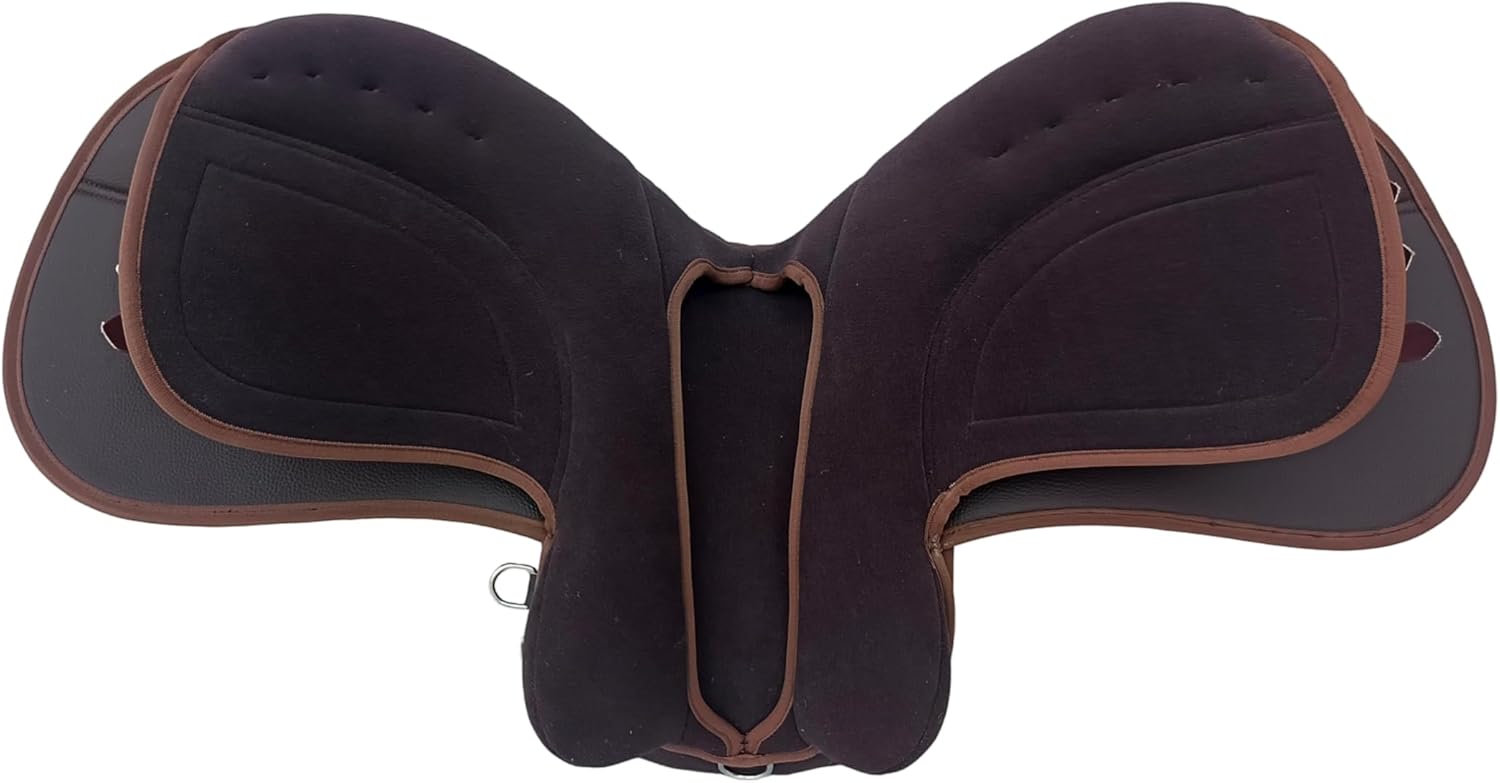 Synthetic GP Horse Saddle 15 Inch Wide Fit Black Brown Suede Seat