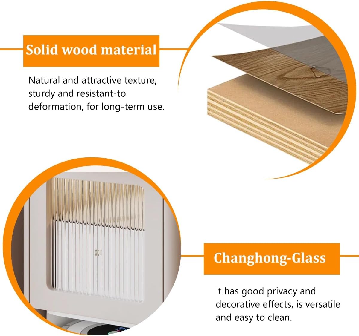 Robot Vacuum Storage Cabinet Wooden Side Table Drawer Wheels White