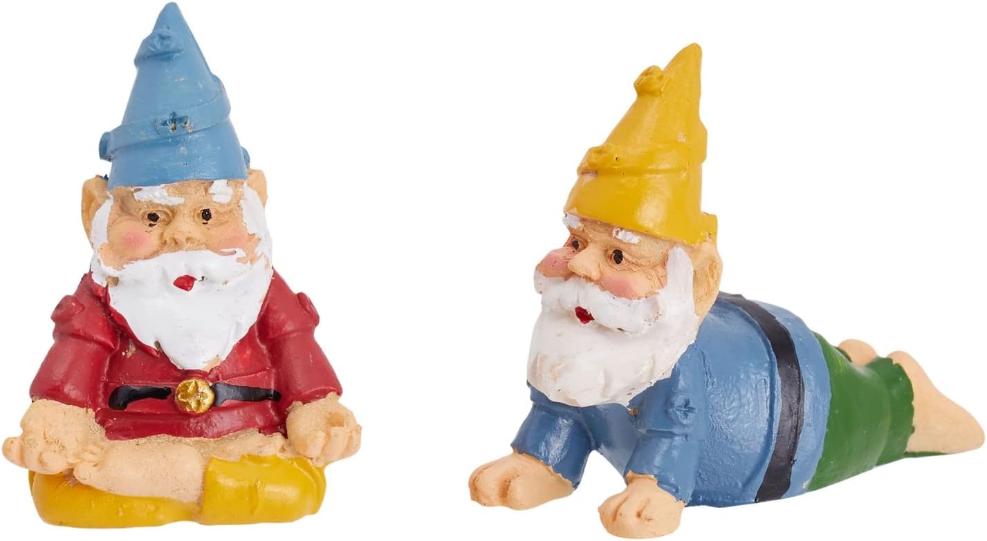 4Pcs Mini Yoga Garden Gnomes Resin Fairy Pot Decor Set
