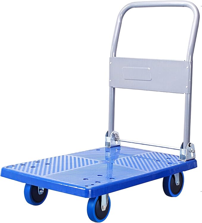 Heavy Duty Folding Platform Truck Quiet Wheel Push Cart