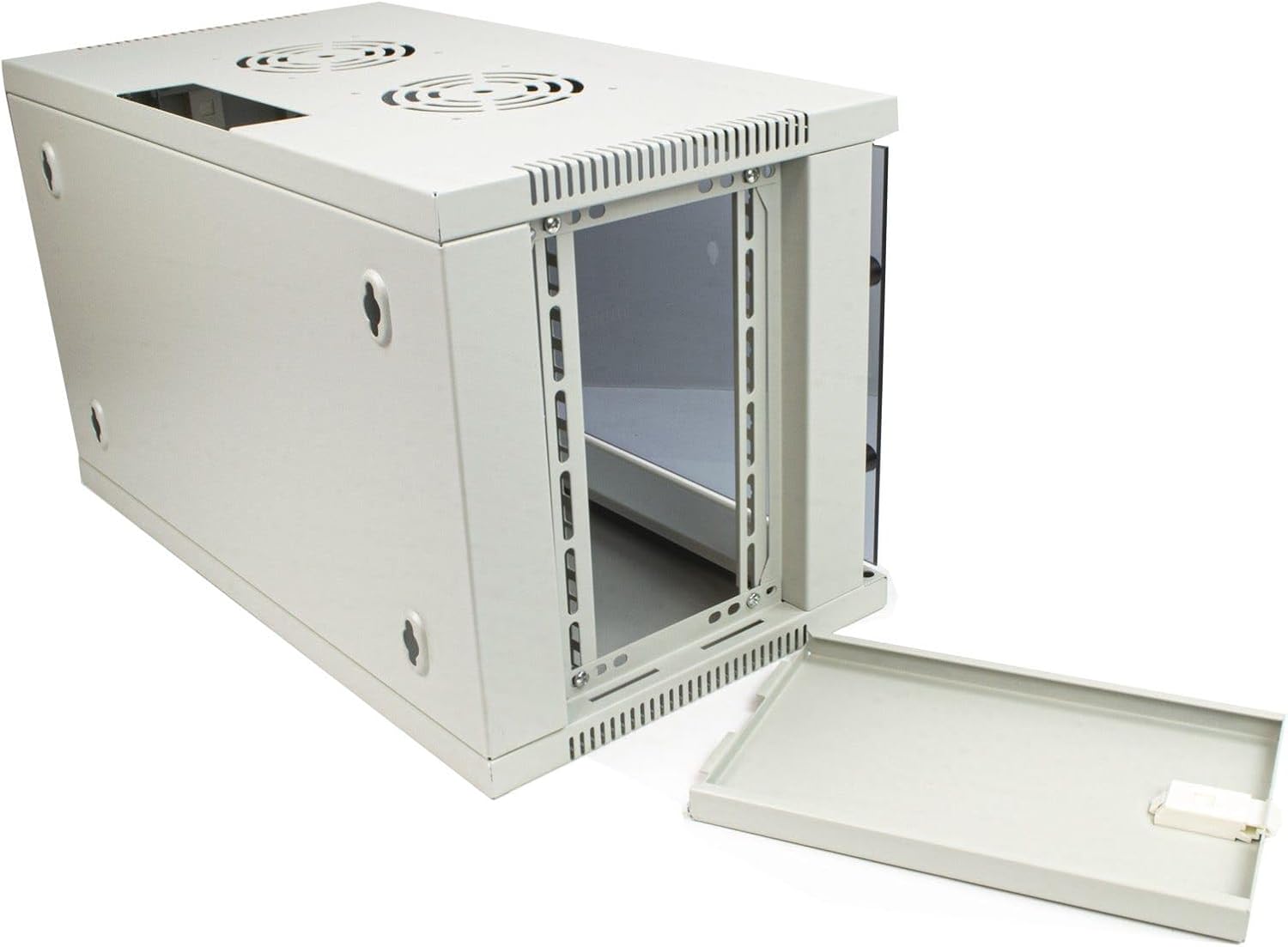 6U Wall Mounted Data Cabinet 19 Inch Glass Door 300mm