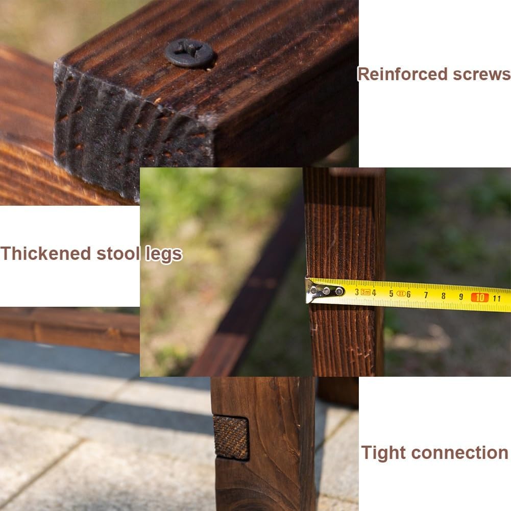 Outdoor Wooden Garden Bench Backless Patio Porch Seat 90cm