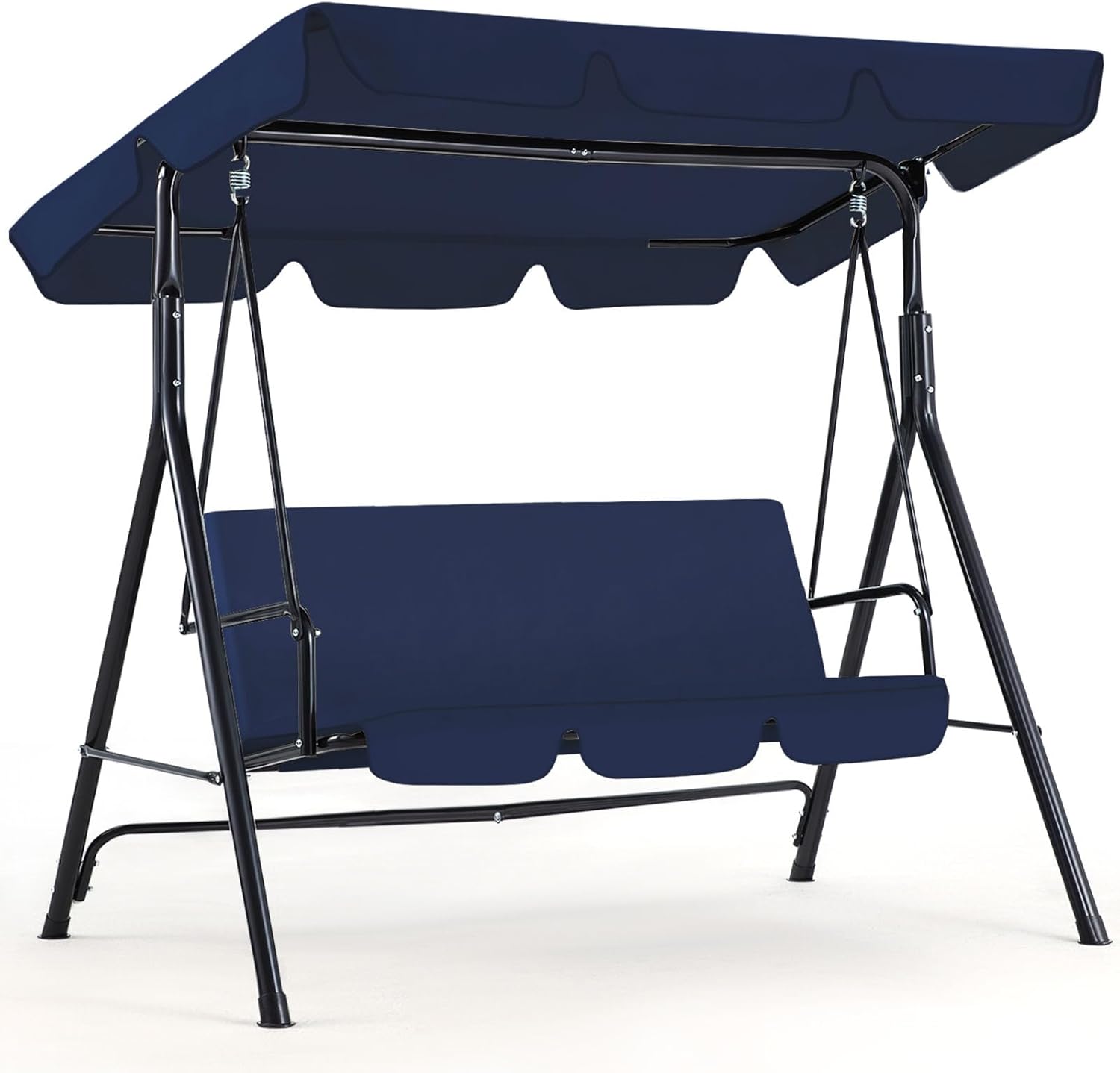 Blue 3 Seater Garden Swing Chair with Canopy