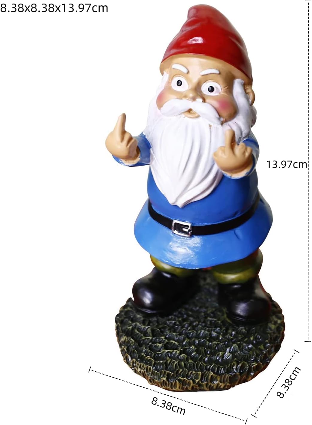 Funny Garden Gnome Middle Finger Statue Outdoor Naughty Decor