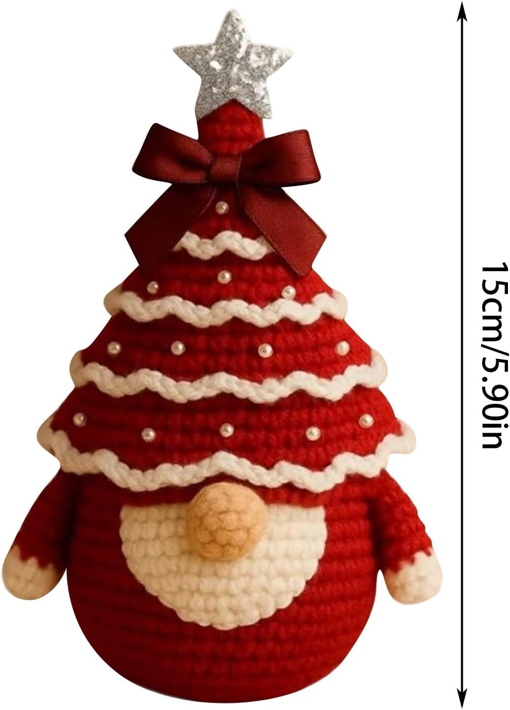 Christmas Gnome Crochet Kit DIY Beginner Craft Set 15cm