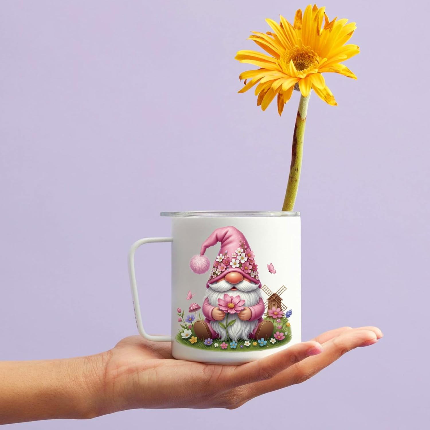 18PCS Gnome Transfer Stickers Floral Rub On Decals Craft