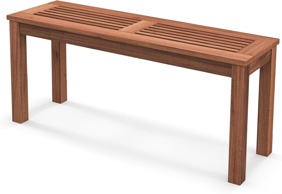 2 Seater Wooden Garden Bench Backless Patio Dining Seat 100cm