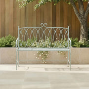 2 Seater Metal Garden Bench Heritage Green Rustic Patio Outdoor Seat