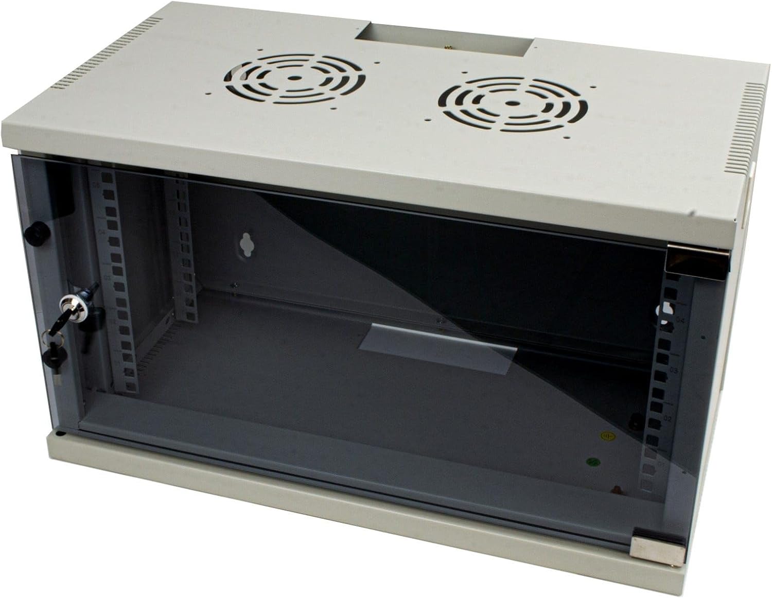 6U Wall Mounted Data Cabinet 19 Inch Glass Door 300mm