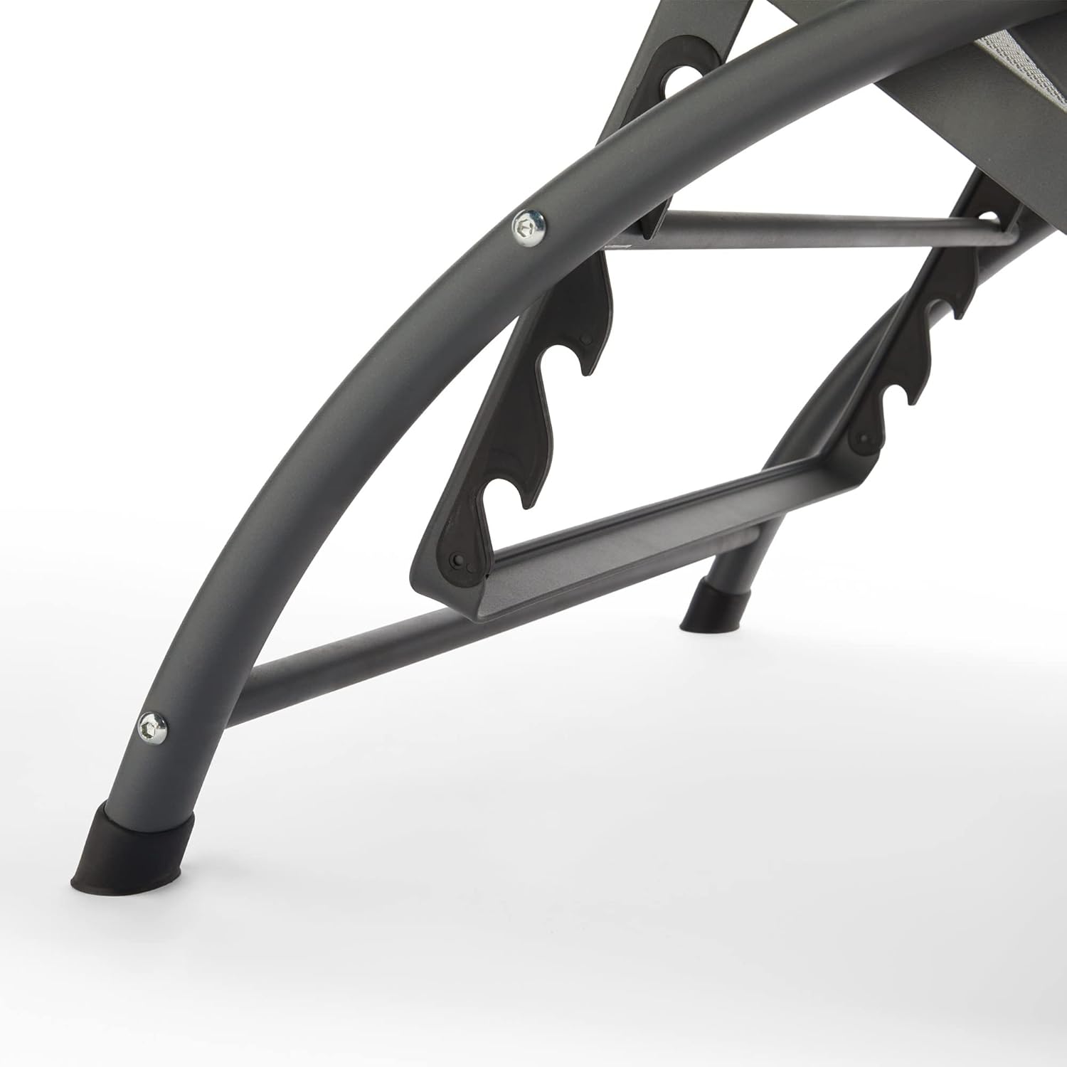 Folding Sun Lounger Reclining Garden Chair Black Textoline