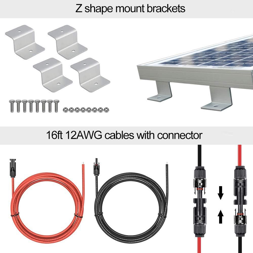 100W Solar Panel Kit 12V Off Grid RV Boat Battery Charger