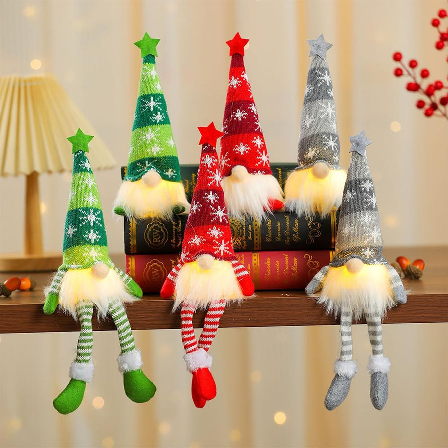 6PCS Christmas Gnome Lights LED Plush Santa Gonk Holiday Decor