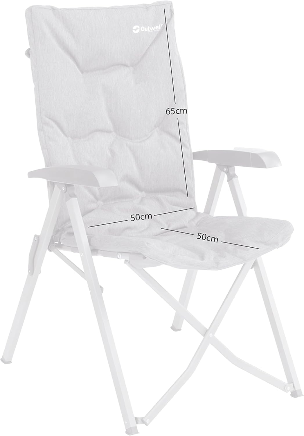 High Back Reclining Camping Chair 4 Position Padded Grey