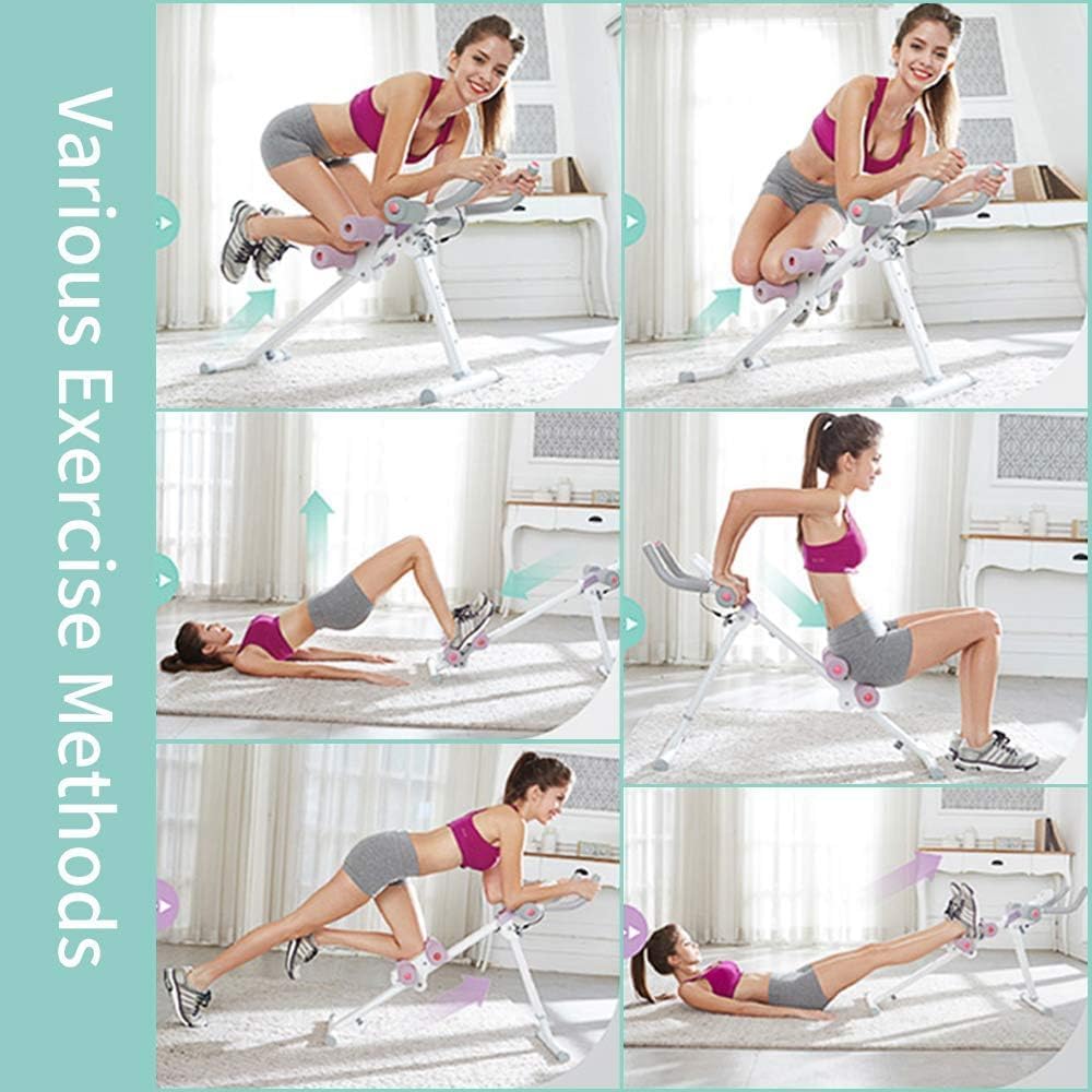 Adjustable Ab Trainer Machine Foldable Core Workout LCD