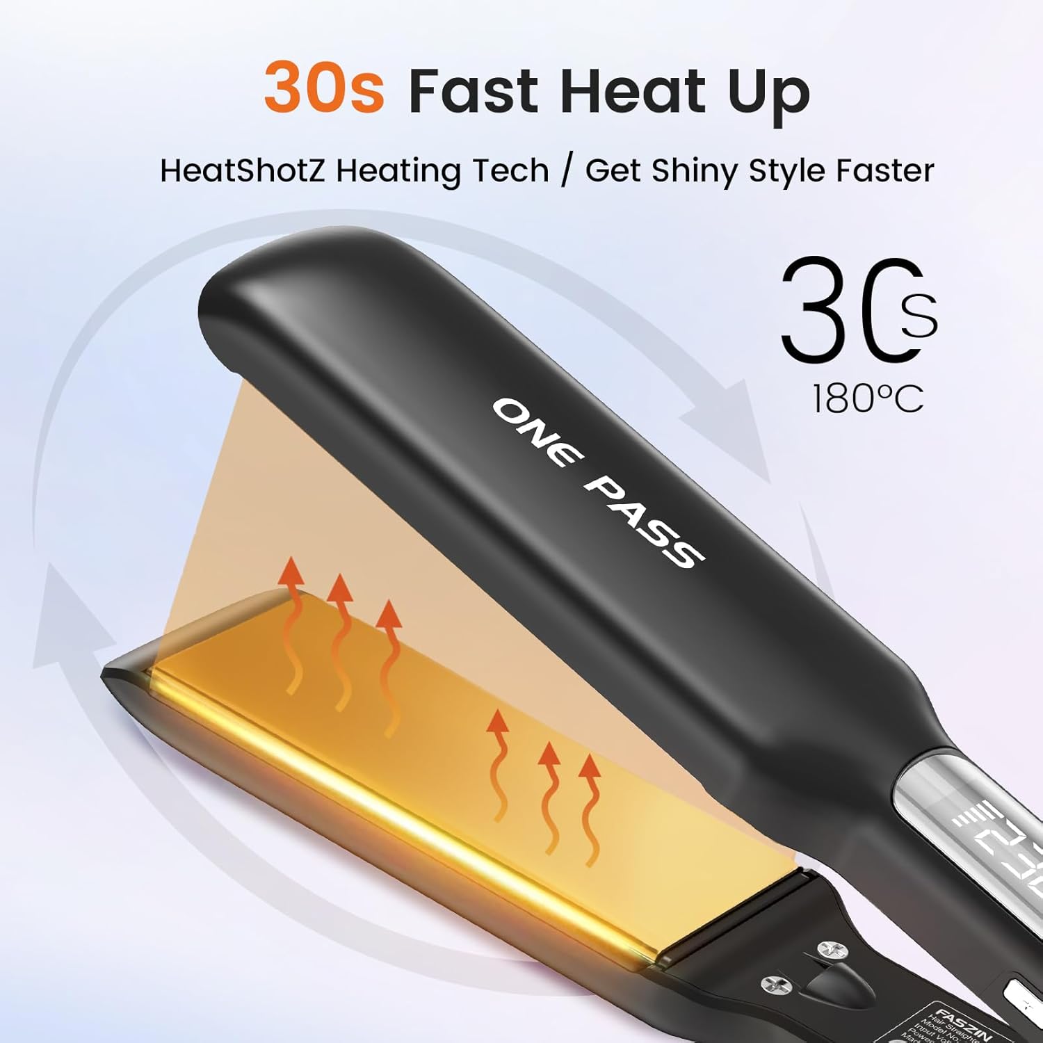 Wide Plate Titanium Hair Straightener Ionic Flat Iron 11 Temp Fast Heat