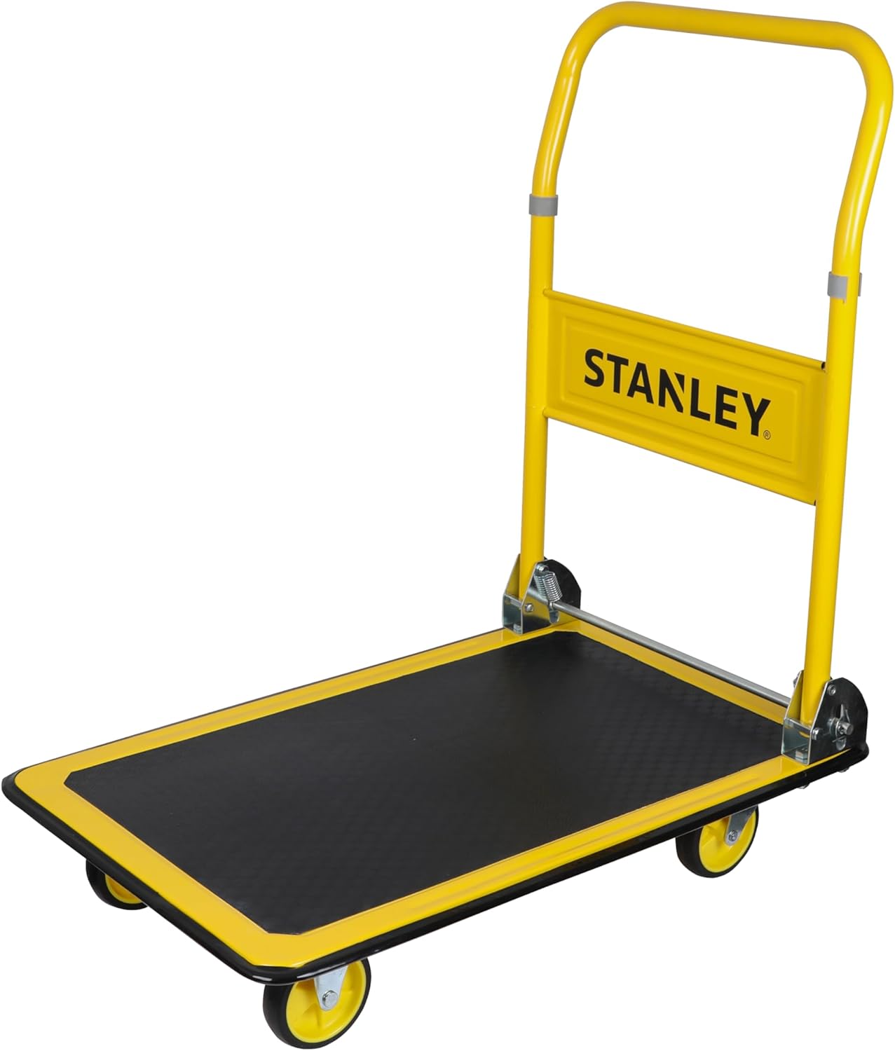 Heavy Duty Platform Truck 150KG Non Slip Trolley Yellow