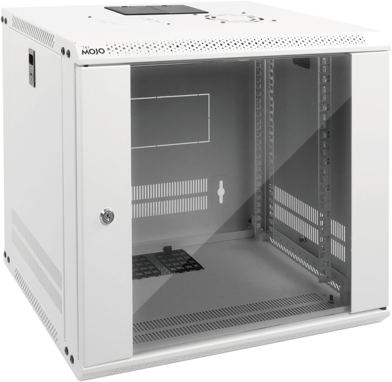 9U Wall Mount Server Cabinet 450mm Glass Door White