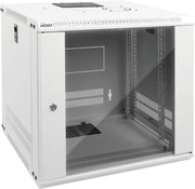 9U Wall Mount Server Cabinet 450mm Glass Door White