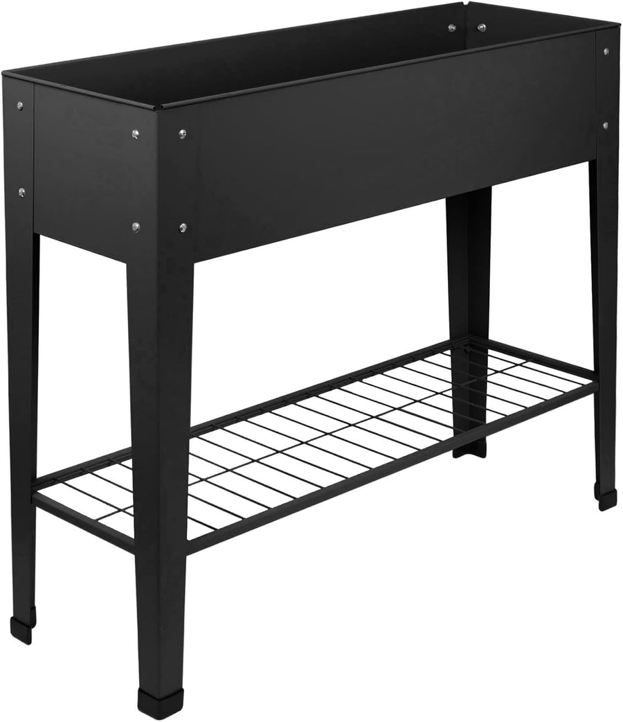 Raised Garden Bed with Legs Shelf Metal Planter Anthracite 95cm