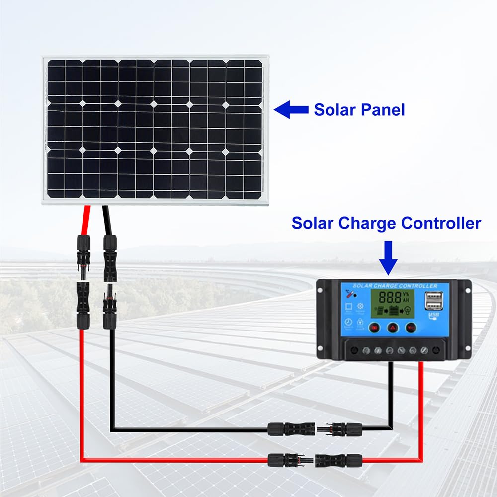 15M Solar Panel Extension Cable MC4 Waterproof 4mm Red Black