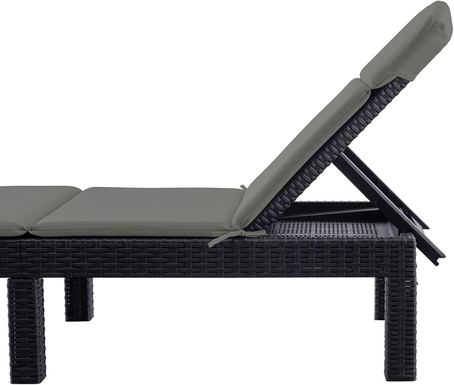 Adjustable Garden Sun Lounger with Cushion Graphite Grey