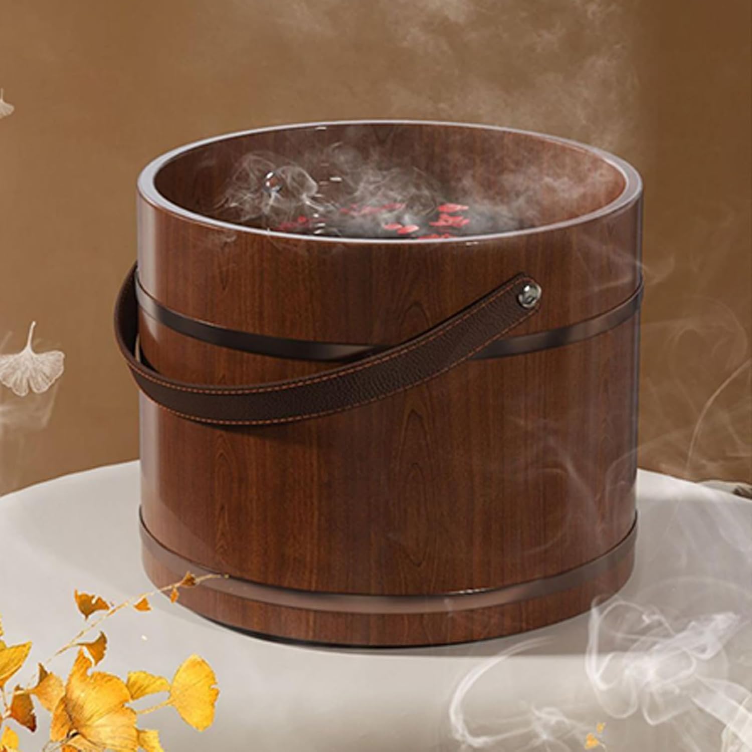 Wooden Foot Bath Spa Tub Natural Soak Bucket Stress Relief Basin