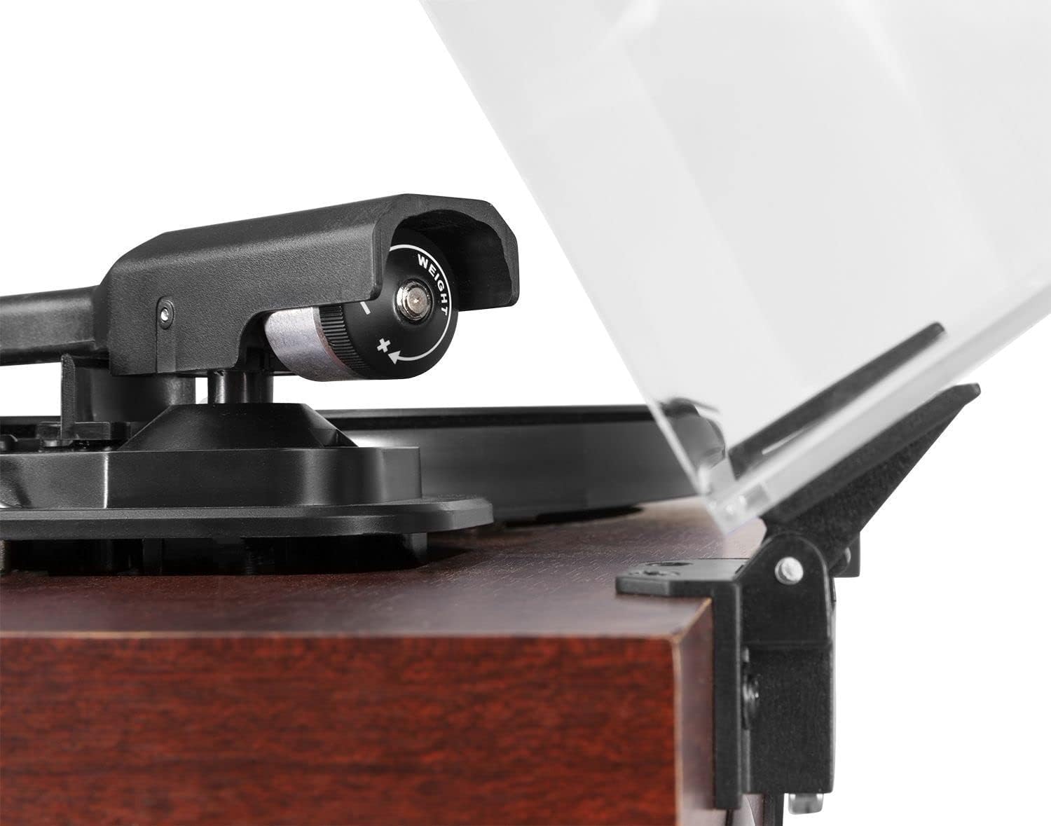 Retro Record Player CD Bluetooth Built In Speakers Dark Wood