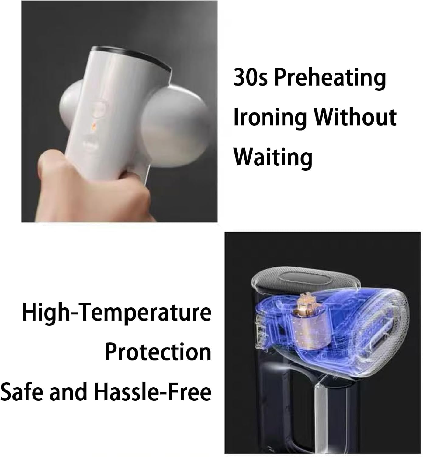 2 In 1 Garment Steamer Iron Suction Portable Wrinkle Remover 95ml