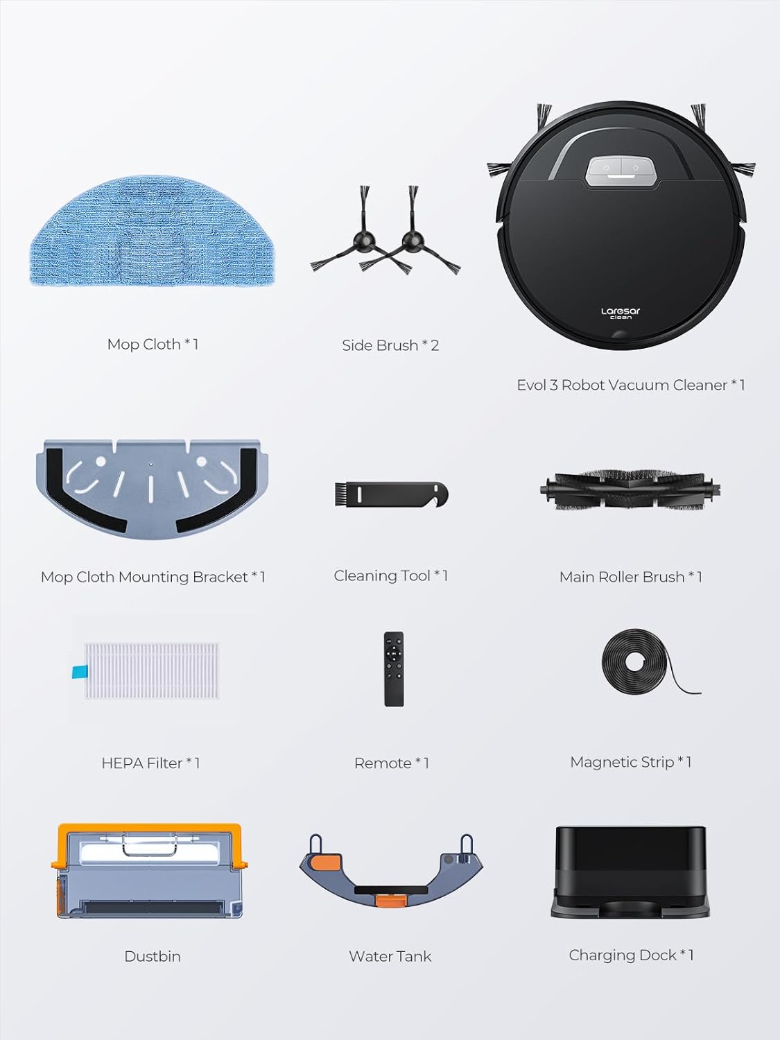 Robot Vacuum Mop 5000Pa Slim 180Min App Alexa Pet Hair