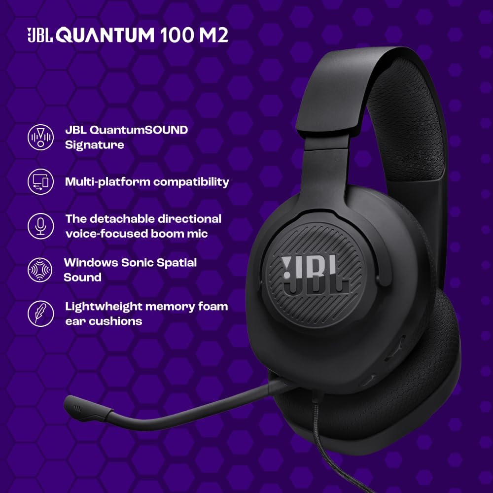Wired Gaming Headset Stereo Sound Detachable Mic 3.5mm