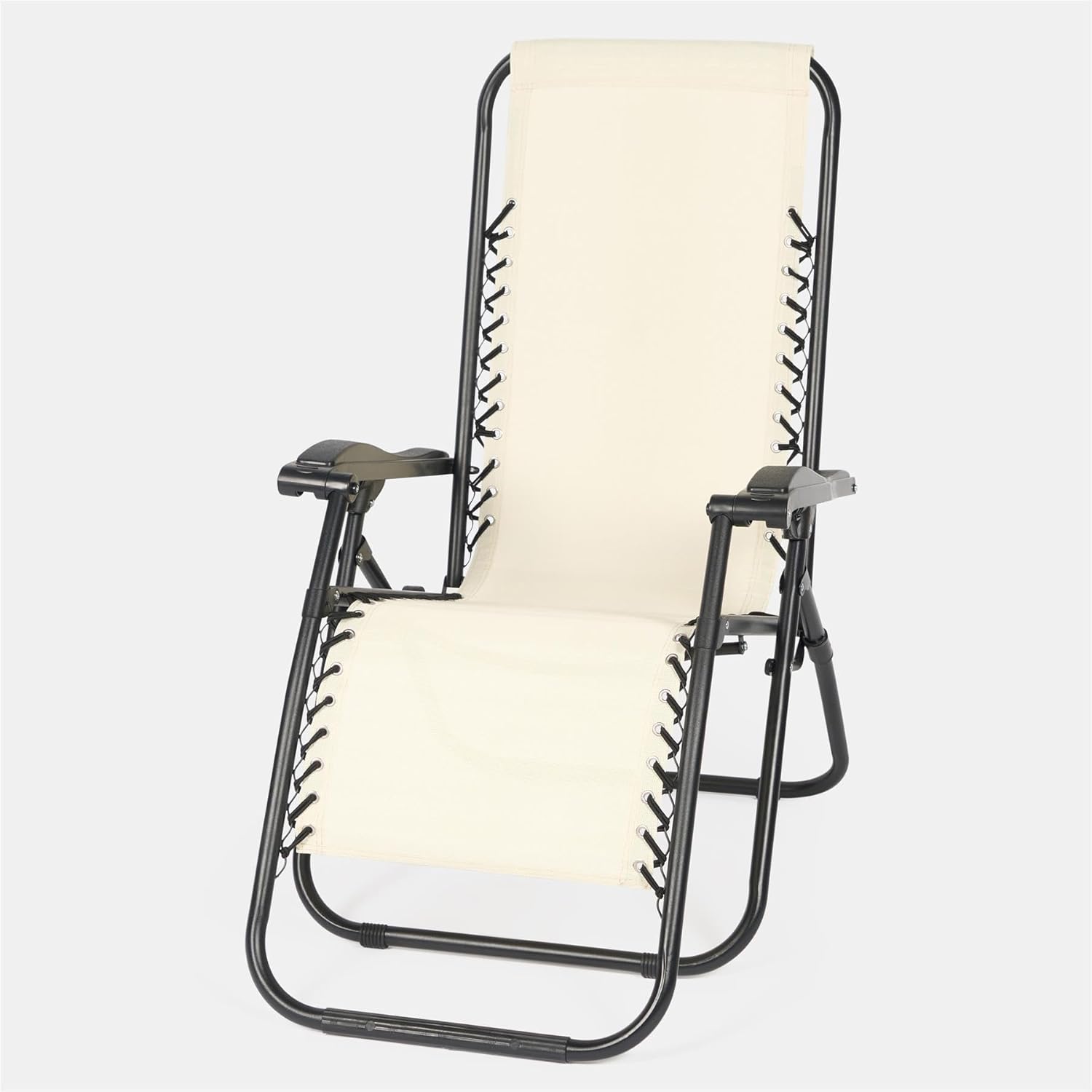 2 Zero Gravity Sun Lounger Reclining Chairs Cream