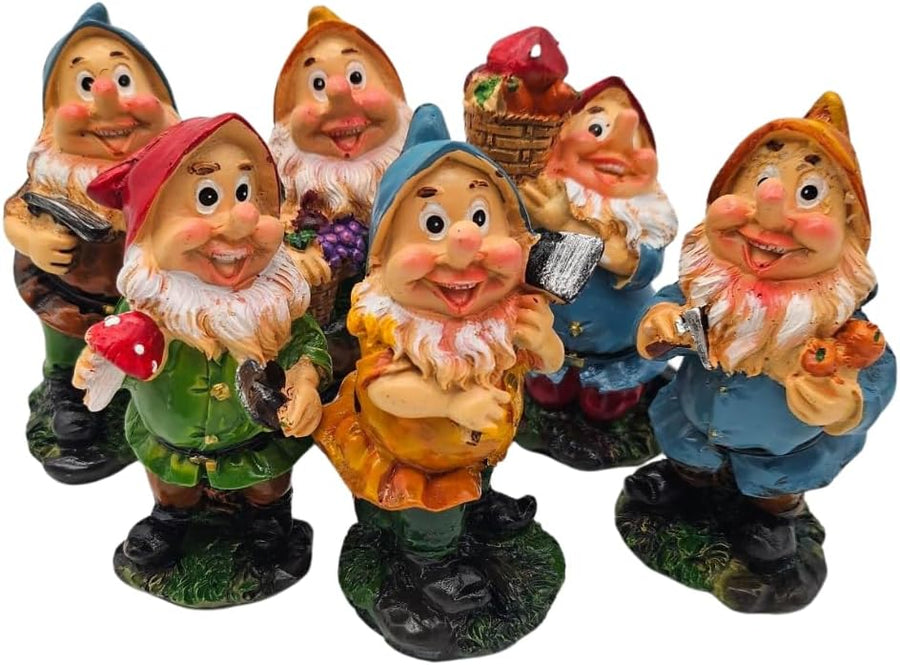 6Pcs Mini Garden Gnomes Resin 10cm Fairy Outdoor Decor Set