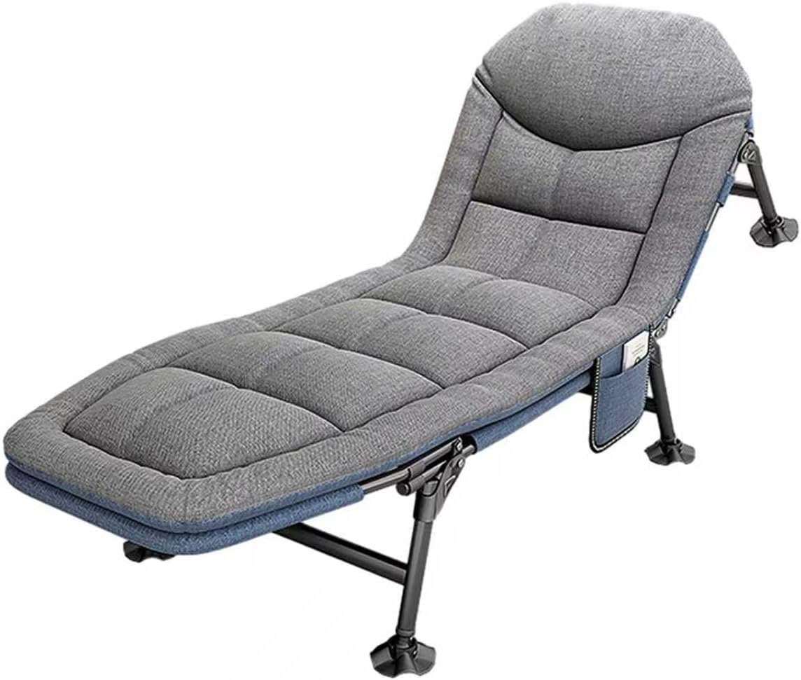 Adjustable Folding Sun Lounger Bed Grey 5 Position