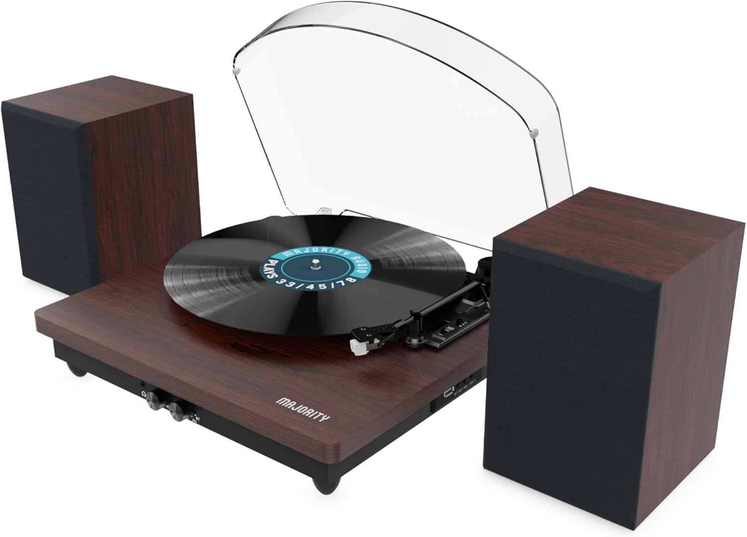 Bluetooth Vinyl Record Player Turntable with External Speakers USB Recording