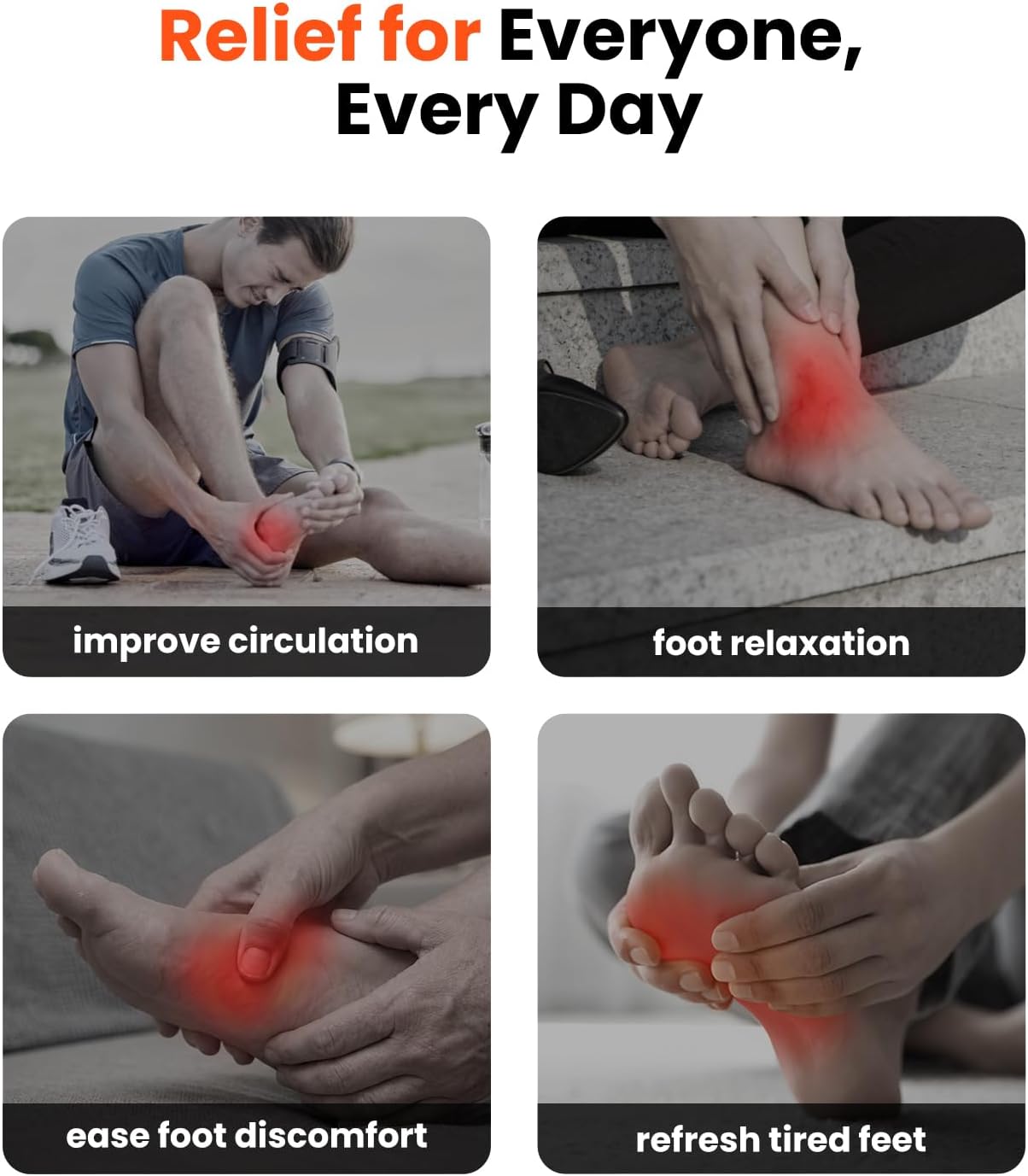 Shiatsu Foot Massager with Heat Compression Remote Plantar Relief