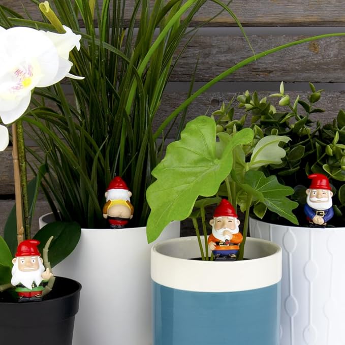Naughty Gnome Planters Set Funny Plant Pot Decor Insert