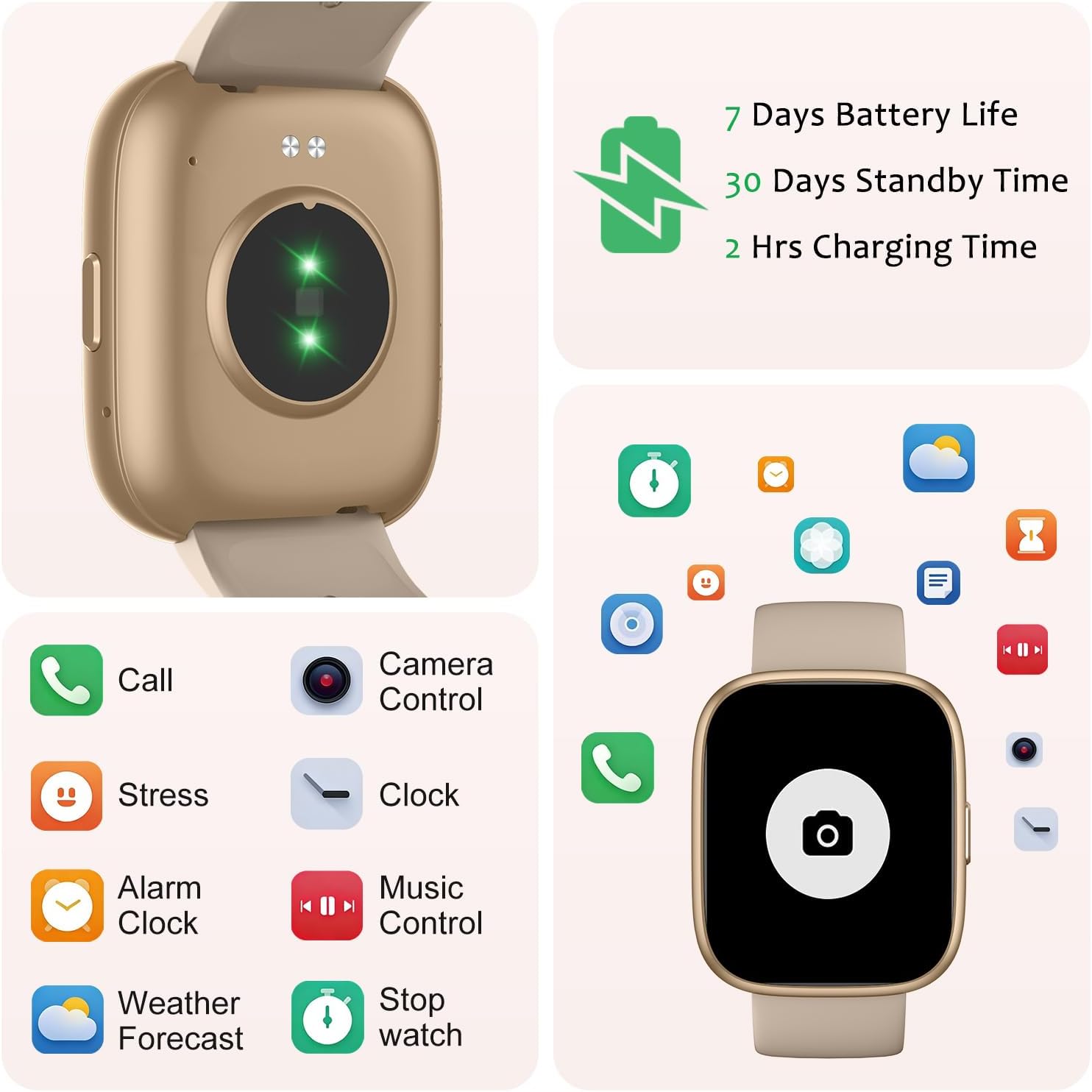 Smart Watch Bluetooth Call 1.83 Fitness Tracker Waterproof
