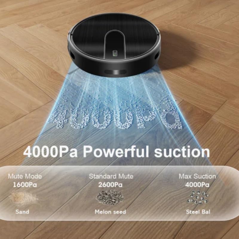 Robot Vacuum 4000Pa Smart Mapping WiFi App Long Runtime Clean