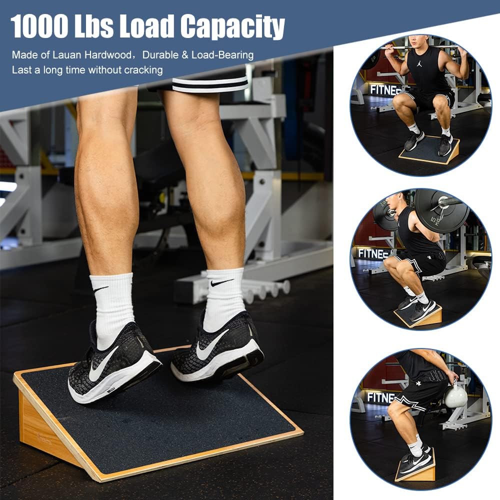 Slant Board Squat Wedge Incline Board Non Slip 1000lb Capacity