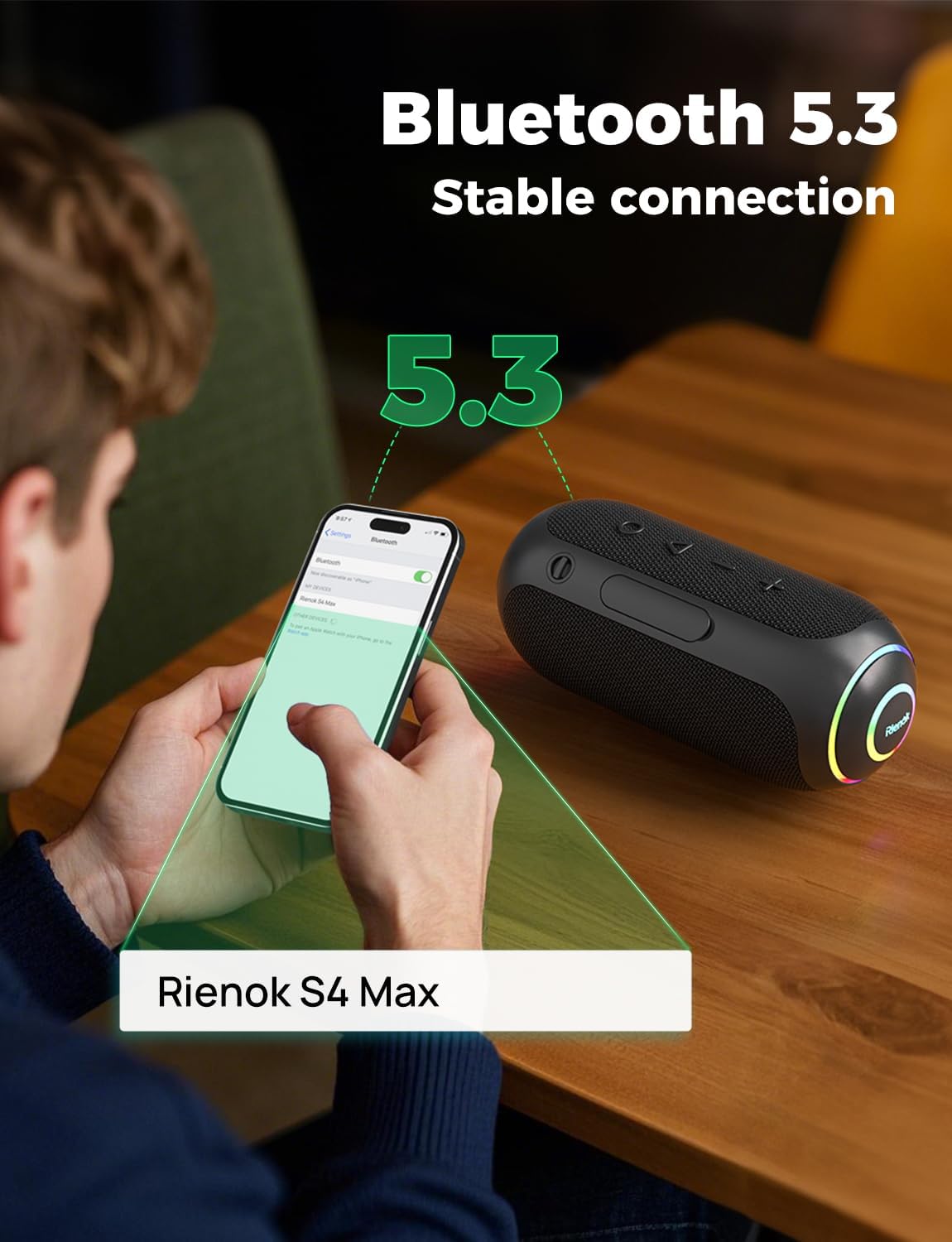 40W Portable Bluetooth Speaker IPX7 Waterproof 30H RGB TWS