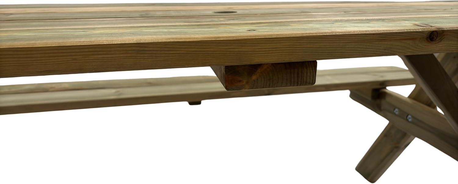 6 Seater Wooden Picnic Table A Frame Garden Patio Bench 140cm